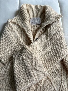 Una O'Neill Cream Aran Wool Sweater